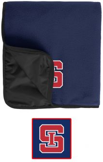 Fleece and Nylon Blanket, Navy/Black